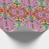 ギフトラップ転がSGレッド&ピンクポインセティアス ラッピングペーパー (角)