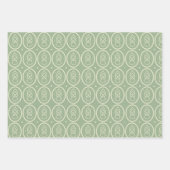 ギフトラップ3ヴィンテージスタイル，デコ，新しい,クリスマス ラッピングペーパーシート (正面)