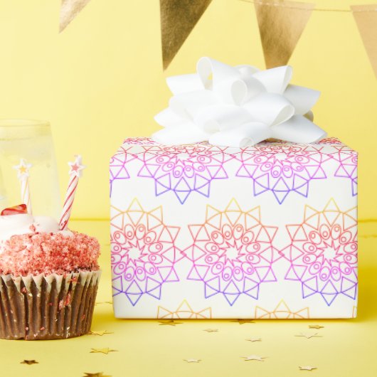 ギフトラップ – パステルカラーのマンダラアウトライン (誕生日パーティー)