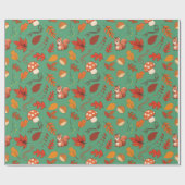 ギフトラップ：栗、リス、きのこ離れと ラッピングペーパー (フラット)