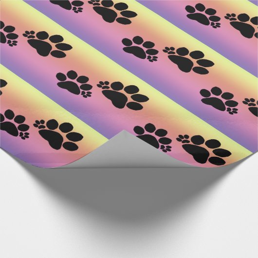 ギフトラップ – Polydactyl Paw Prints on Rainbow (角)