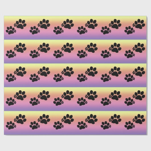 ギフトラップ – Polydactyl Paw Prints on Rainbow (フラット)