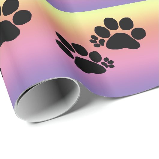 ギフトラップ – Polydactyl Paw Prints on Rainbow (ロールコーナー)