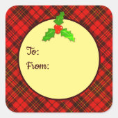 ギフトラベルから明るい赤のクリスマス スクエアシール (正面)