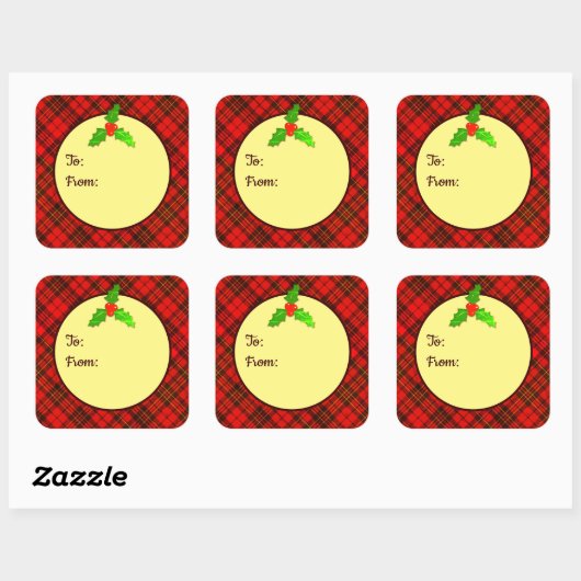 ギフトラベルから明るい赤のクリスマス スクエアシール (シート)