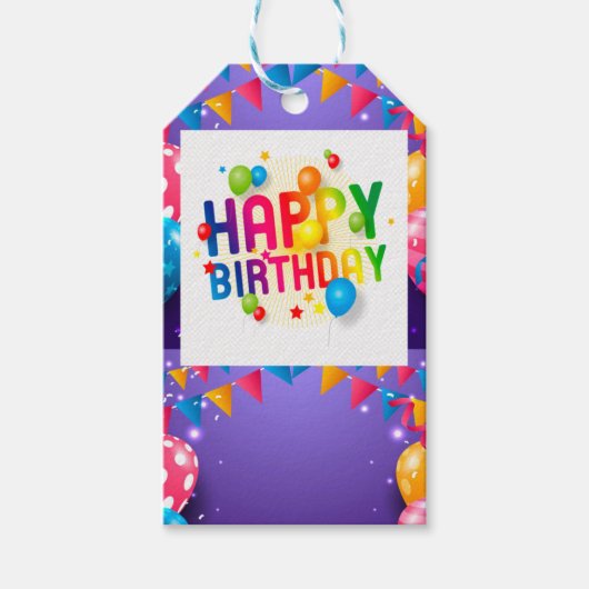 ギフトラベルつるハッピーバースデーラベル価格販売 ギフトタグ (正面)