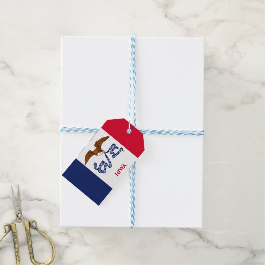 ギフトラベルとアイオワ州旗州(アメリカ) ギフトタグ (より糸つき)