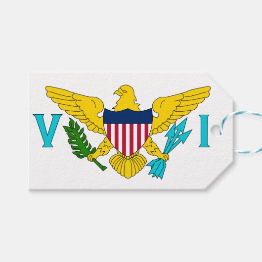ギフトラベルとアメリカヴァージン諸島国旗 ギフトタグ (正面(横))