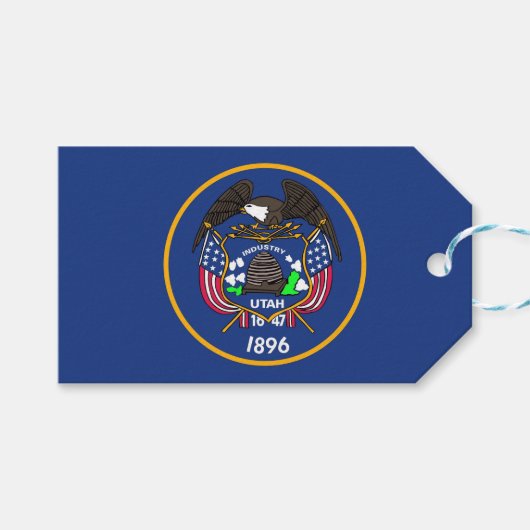 ギフトラベルとアメリカ合衆国ユタ州州 ギフトタグ (正面(横))