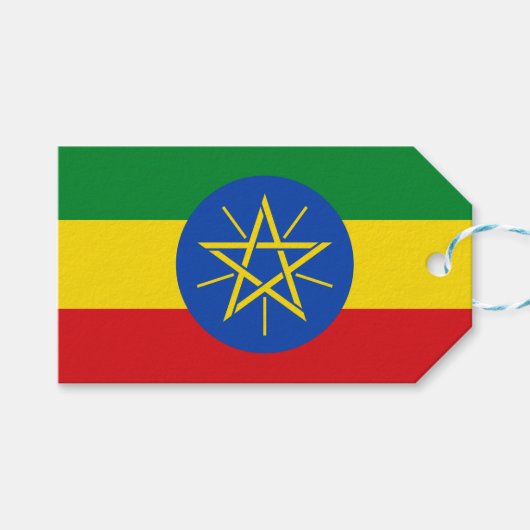 ギフトラベルとエチオピア国旗 ギフトタグ (正面(横))