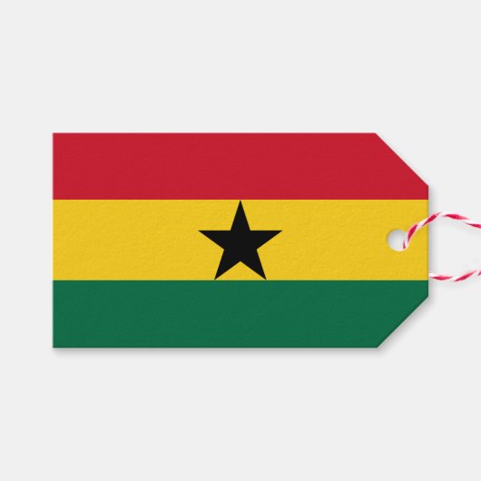 ギフトラベルとガーナ国旗 ギフトタグ (正面(横))