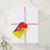 ギフトラベルとシチリア州旗,イタリア ギフトタグ (より糸付き)