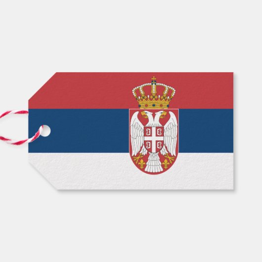 ギフトラベルとセルビア国旗 ギフトタグ (裏面横)