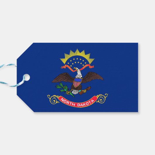 ギフトラベルとノースダコタ州旗州 ギフトタグ (裏面横)