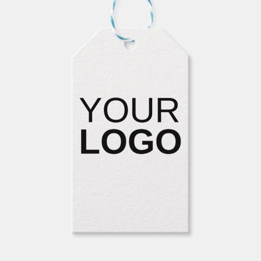 ギフトラベルとブルー&ホワイトTwine ギフトタグ (正面)