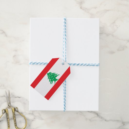 ギフトラベルとレバノン国旗 ギフトタグ (より糸つき)
