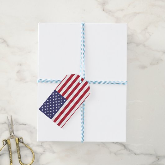 ギフトラベルと米国国旗 ギフトタグ (より糸つき)