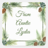 ギフトラベルのクリスマス スクエアシール (正面)