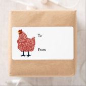 ギフトラベルのグラフィック、赤い図解入りの、写真付きのめんへ ラベル (インサイチュ)