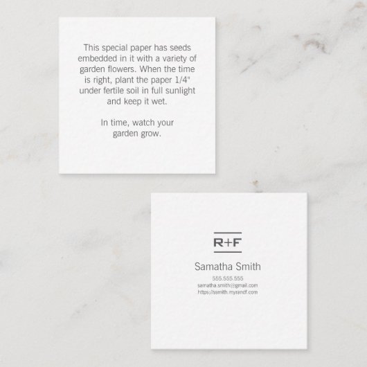 ギフトラベルの指示 スクエア名刺 (正面/裏面)