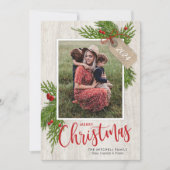 ギフトラベルグリーンリーファームハウスクリスマスフォトカード シーズンカード (正面)