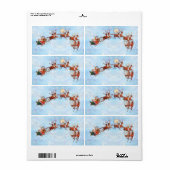 ギフトラベルサンタスレイバイシャロンシャーペ ラベル (フルシート)