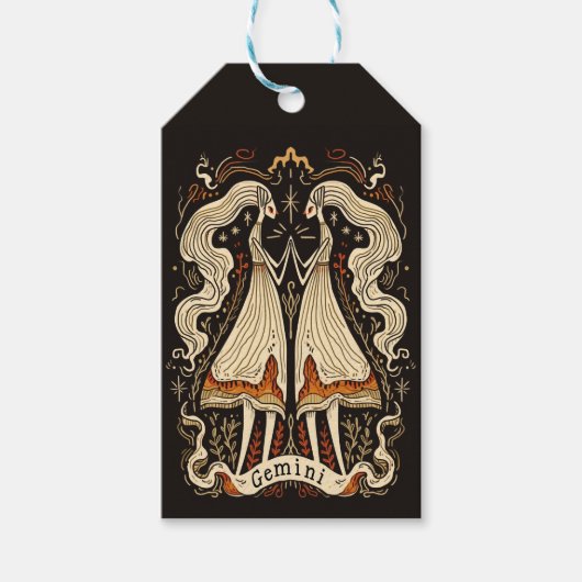ギフトラベルジェミニシナ〔占星術の〕十二宮図アート ギフトタグ (正面)