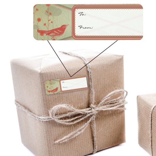 ギフトラベルステッカーヴィンテージバードクリスマス ラベル