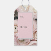 ギフトラベルハッピースシードラッピングピンクのバラ ギフトタグ (裏面)