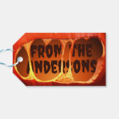 ギフトラベルハロウィーンオレンジ色の不気味なカボチャ ギフトタグ (裏面横)