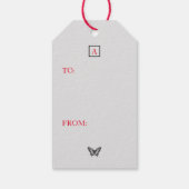 ギフトラベルバタフライブラックとレッド ギフトタグ (裏面)