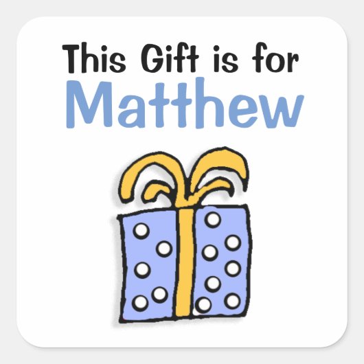 ギフトラベルパーソナライズされた向け スクエアシール (正面)