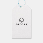 ギフトラベルブルーと白の糸 ギフトタグ (正面)