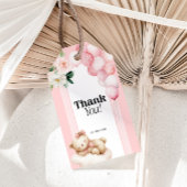 ギフトラベルベビーシャワーピンクベアーバルーン ギフトタグ