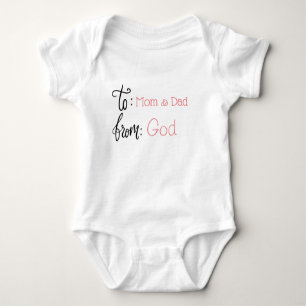 ギフトラベルベビーママパパ神ピンクガール ベビーボディスーツ
