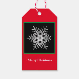 ギフトラベルメリークリスマスベントレースノーフレーク ギフトタグ