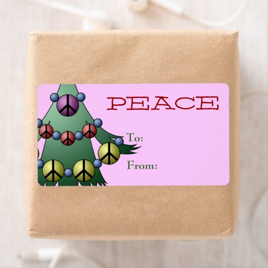 ギフトラベルラベルテンプレートのクリスマスツリーへの/クリスマスツリーからの ラベル (インサイチュ)