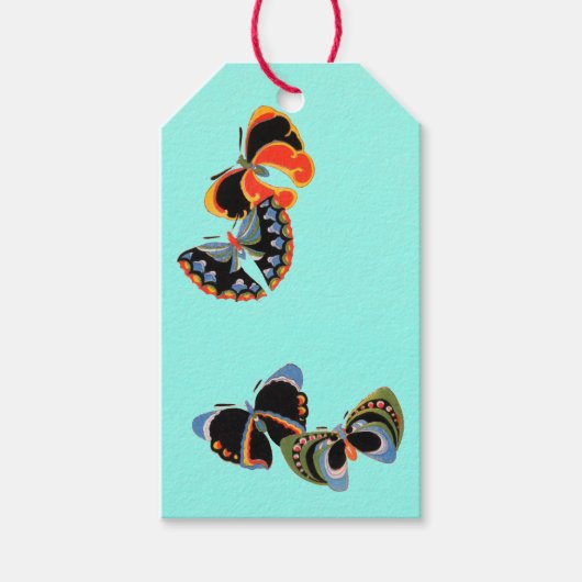 ギフトラベル任意の大事な行事蝶オンブルー ギフトタグ (正面)