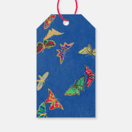 ギフトラベル任意の大事な行事蝶オンブルー ギフトタグ