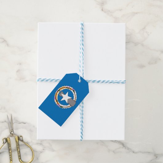 ギフトラベル北マリアナ諸島国旗 ギフトタグ (より糸つき)