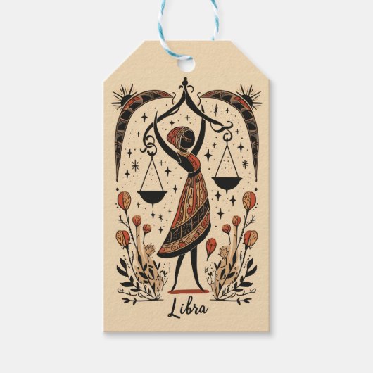 ギフトラベル天秤座〔占星術の〕十二宮図アート ギフトタグ (正面)