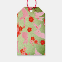 ギフトラベル日本のピンクバンニオングリーン