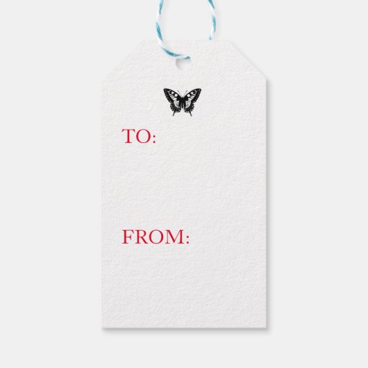 ギフトラベル日本の蝶トワイライトブルー ギフトタグ (裏面)