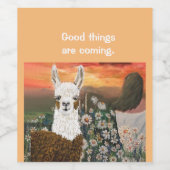 ギフトラベル良い事来はママLlama ワインラベル (シングルラベル)