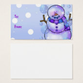 ギフトラベル雪だるまハッピーホリデーズクリスマス (正面&裏面)