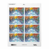 ギフトラベル雪道 ラベル (フルシート)