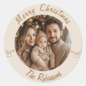 ギフトラベル，クリスマスプレゼントラベル，ホリデーギフトラベル, ラウンドシール (正面)