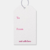 ギフトラベル – ピンクと金ゴールドのハート ギフトタグ (裏面)