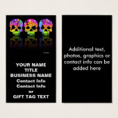 ギフトラベル、名刺 – ARTポップ・アートのスカル (正面&裏面)