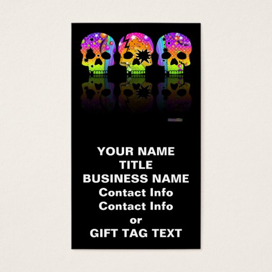 ギフトラベル、名刺 – ARTポップ・アートのスカル (正面)